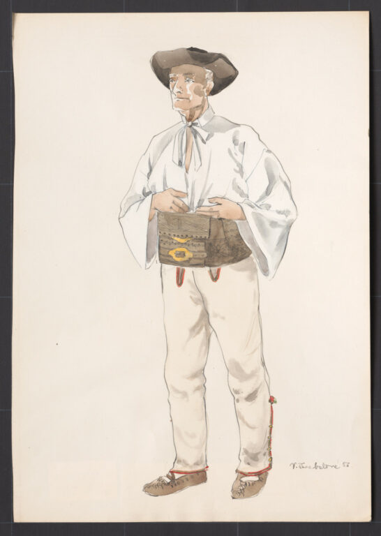 Kresba – muž vo sviatočnom odeve