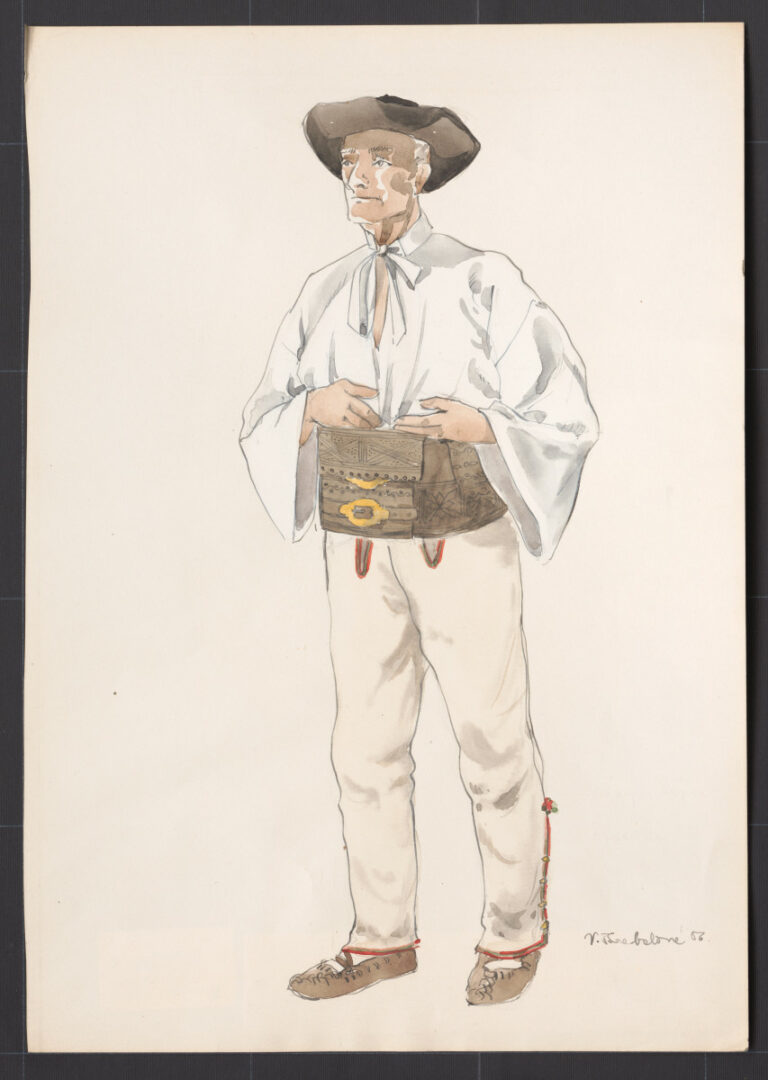 Kresba – muž vo sviatočnom odeve