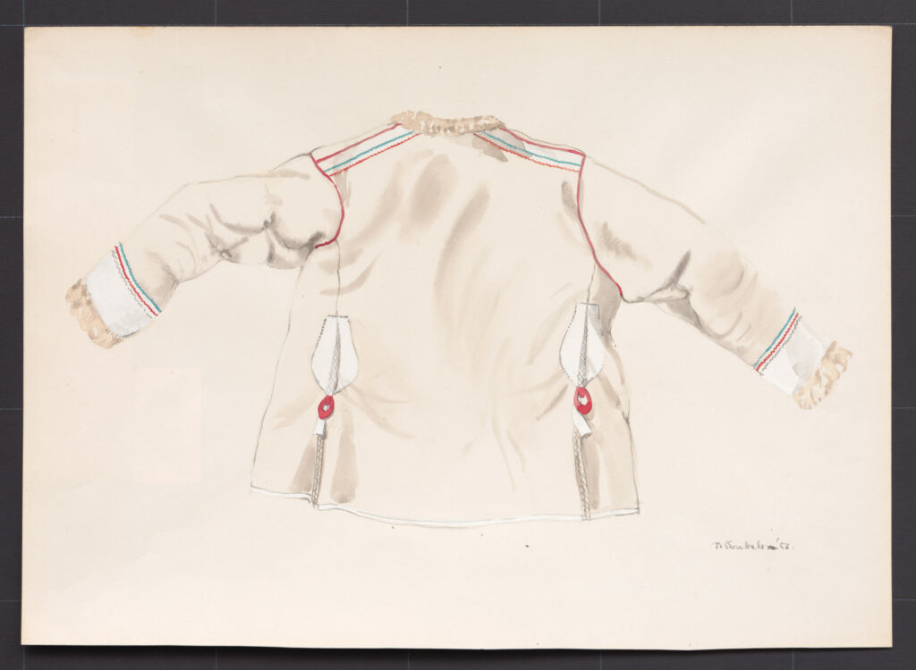 Kresba – kožuch mužský biely