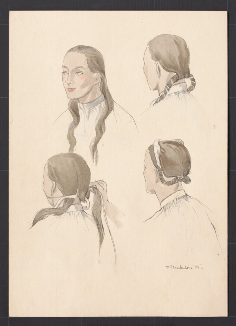 Kresba – účes ženský – postup česania