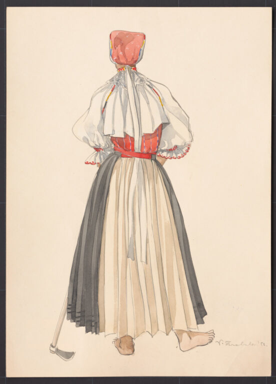 Kresba – žena v pracovnom odeve