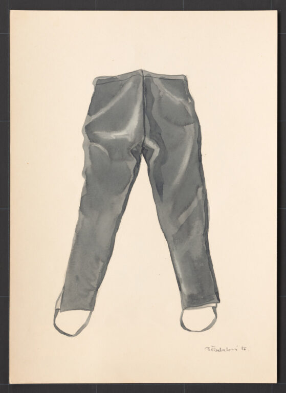 Kresba – nohavice mužské súkenné – čierne