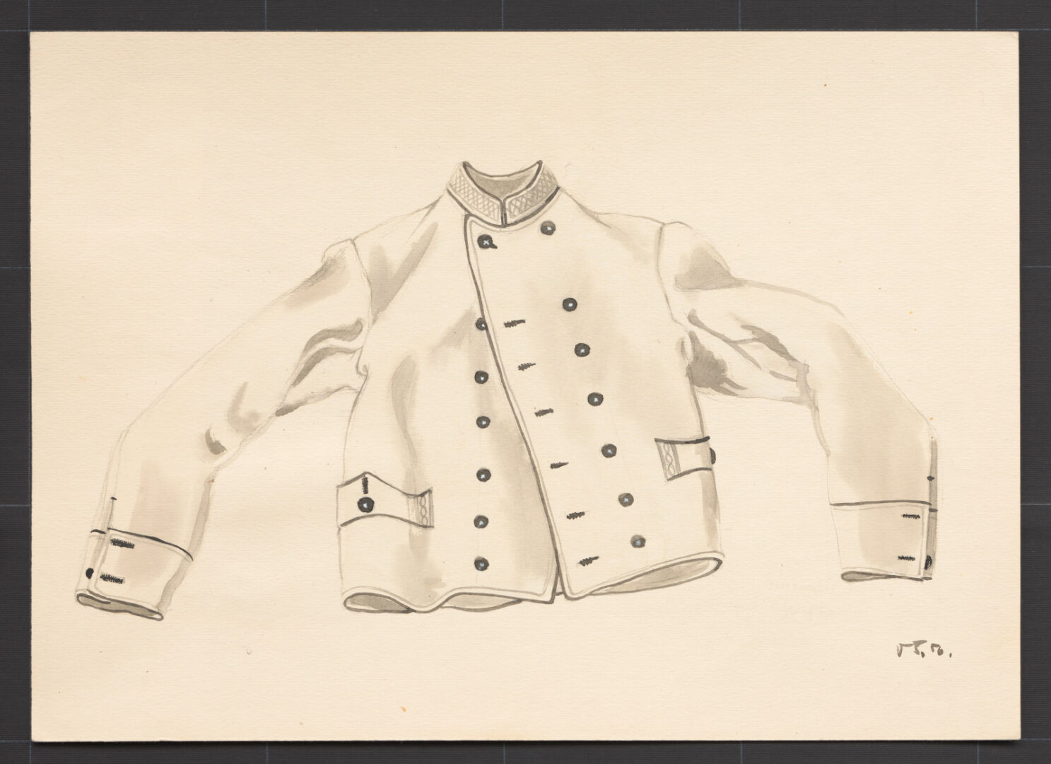 Kresba – kabát mužský súkenný biely