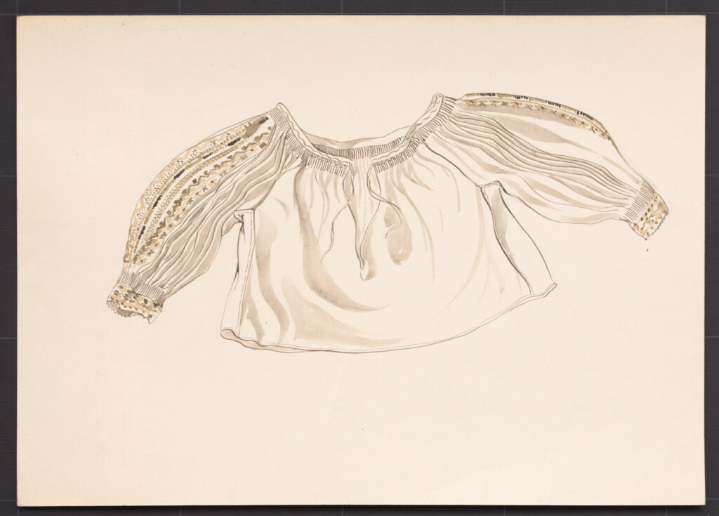 Kresba – ženské sviatočné oplecko