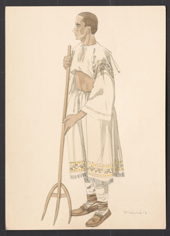 Kresba – mužský pracovný odev