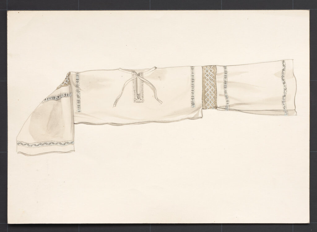 Kresba – mužská starodávna košeľa