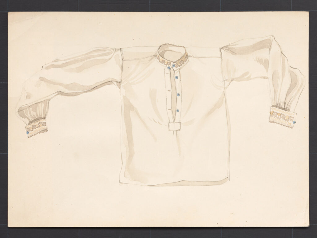 Kresba – mužská sviatočná košeľa