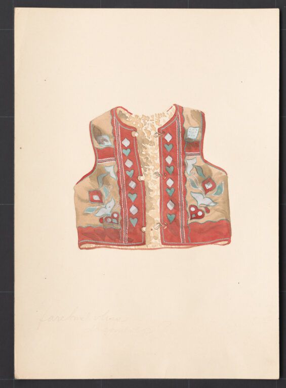 Kresba – mužský a mládenecký kožúšok – spredu