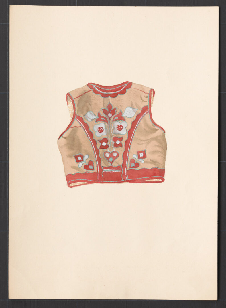 Kresba – mužský a mládenecký kožúšok – zozadu