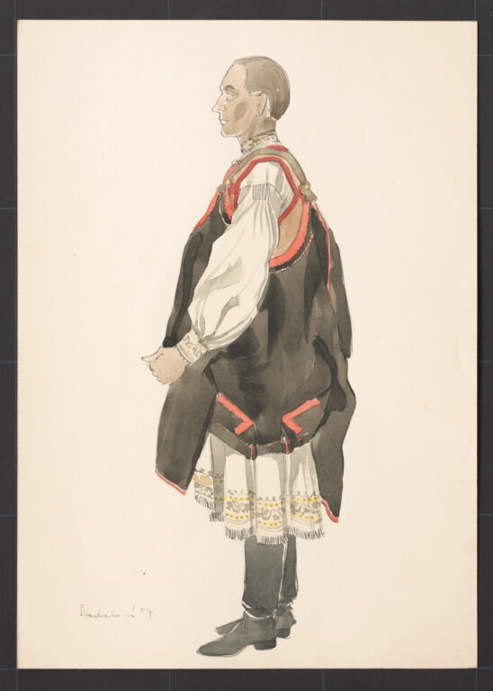 Kresba – mužský sviatočný odev