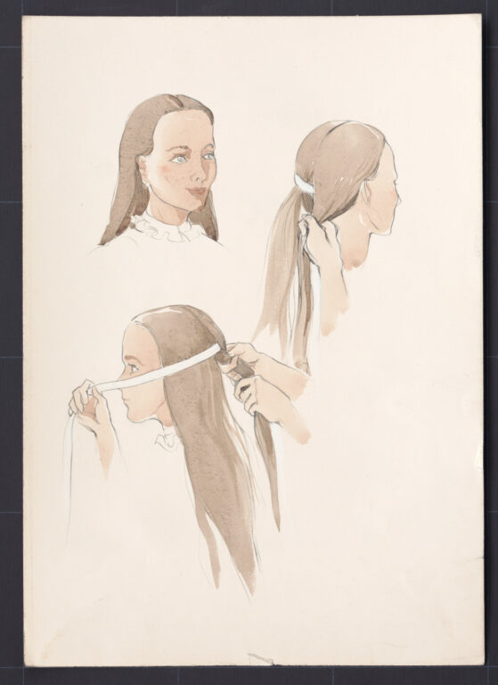 Kresba – účes dievčenský – postup česania