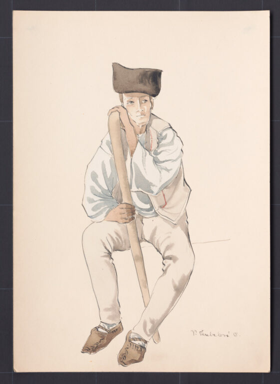 Kresba – muž vo sviatočnom letnom odeve