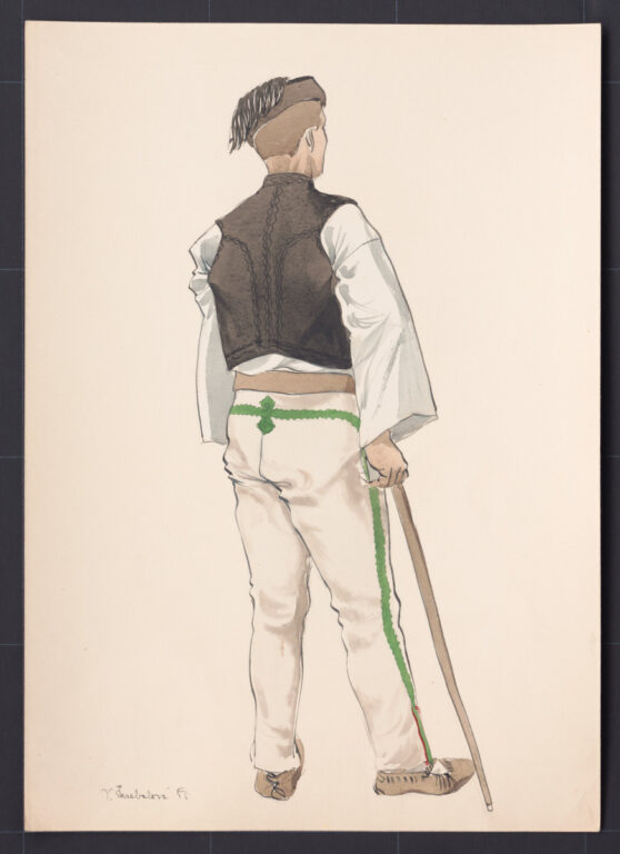 Kresba – mládenec vo sviatočnom odeve