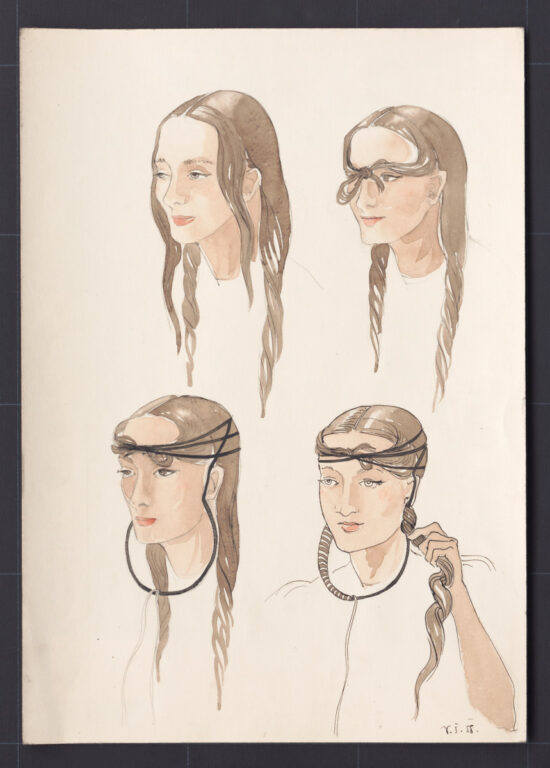 Kresba – účes ženský – postup česania