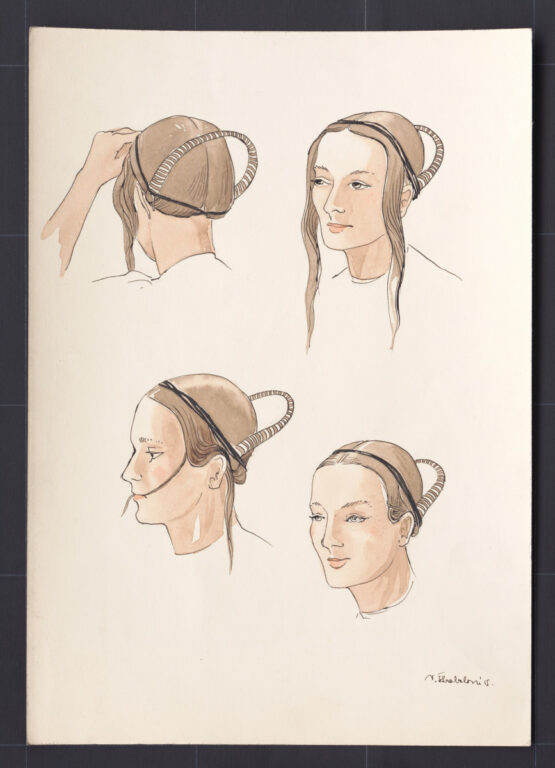 Kresba – účes ženský – postup česania