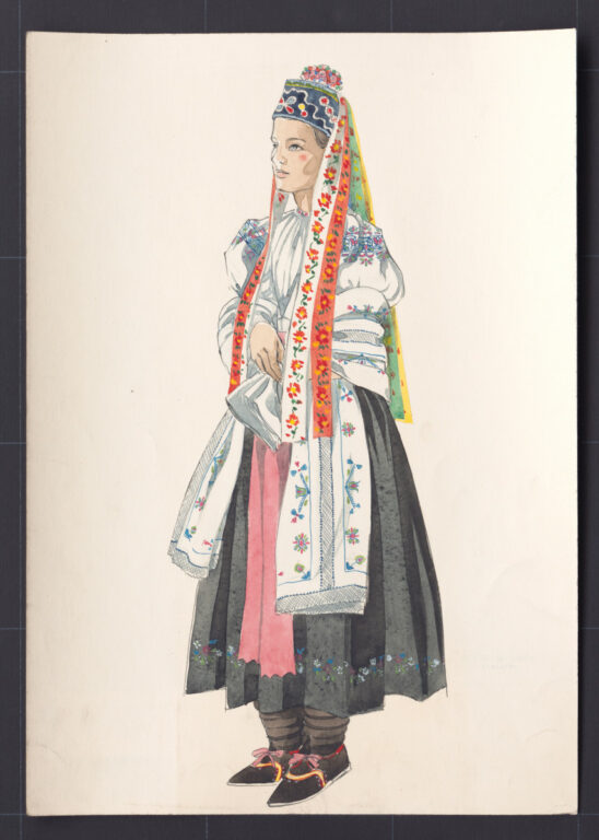 Kresba – mladucha v parte