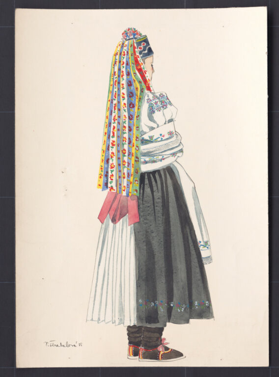 Kresba – mladucha v parte