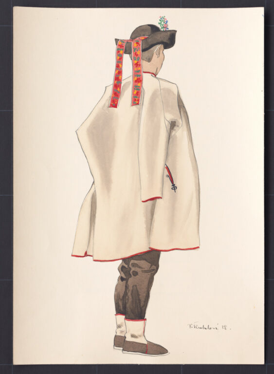 Kresba – odev ženícha v zime