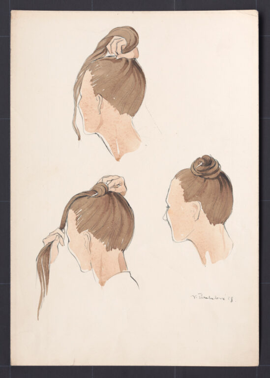 Kresba – účesu ženský – postup česania