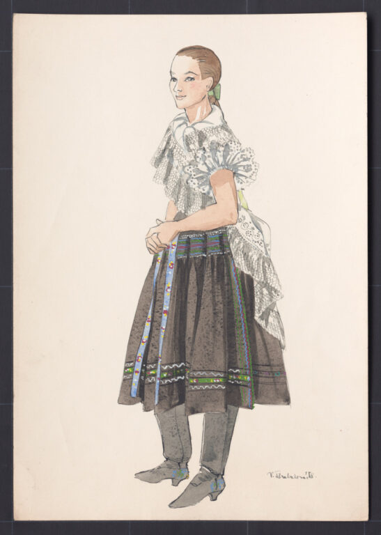 Kresba – odev dievčenský sviatočný