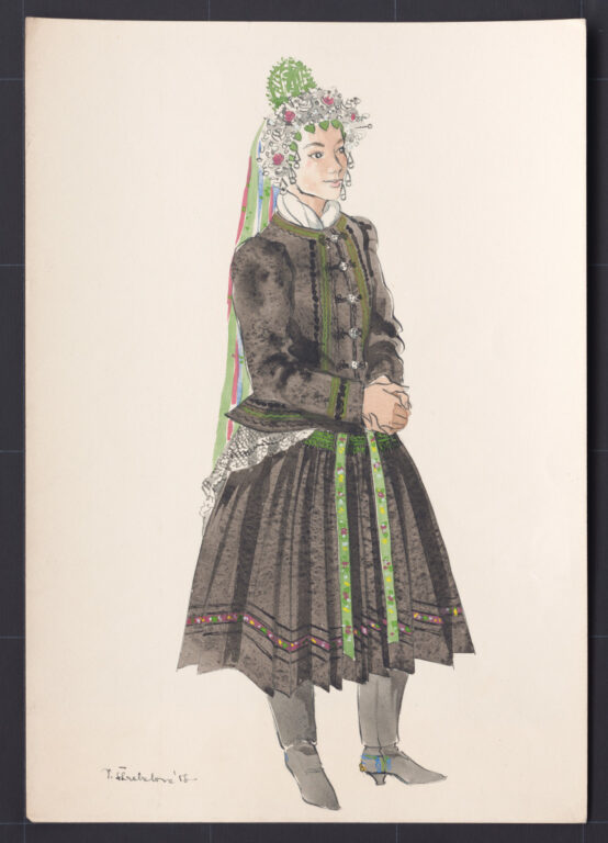 Kresba – nevesta v parte