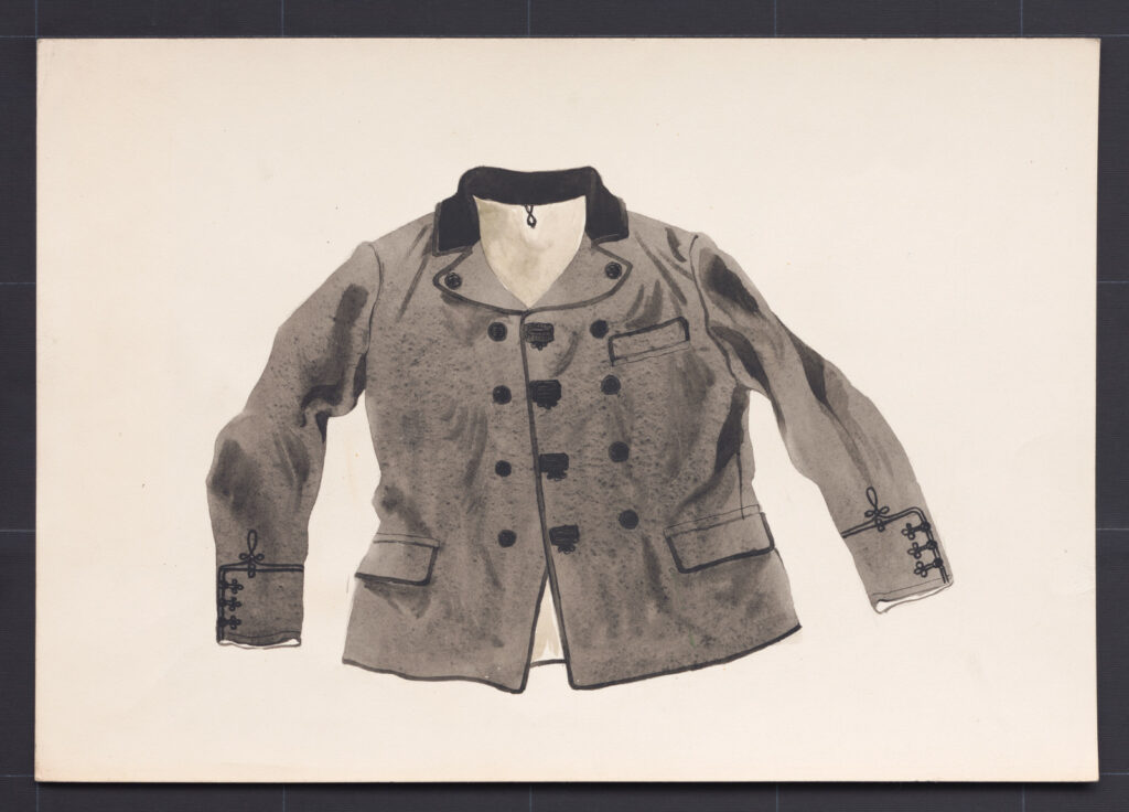 Kresba – kabátik mužský súkenný