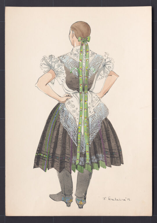 Kresba – odev dievčenský sviatočný