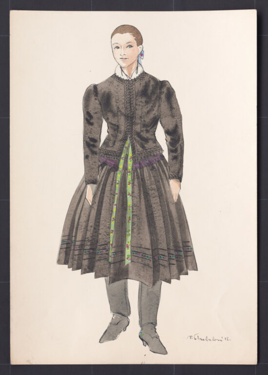 Kresba – odev dievčenský sviatočný