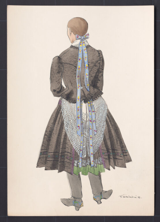 Kresba – odev dievčenský sviatočný