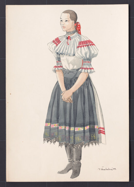 Kresba – odev dievčenský sviatočný