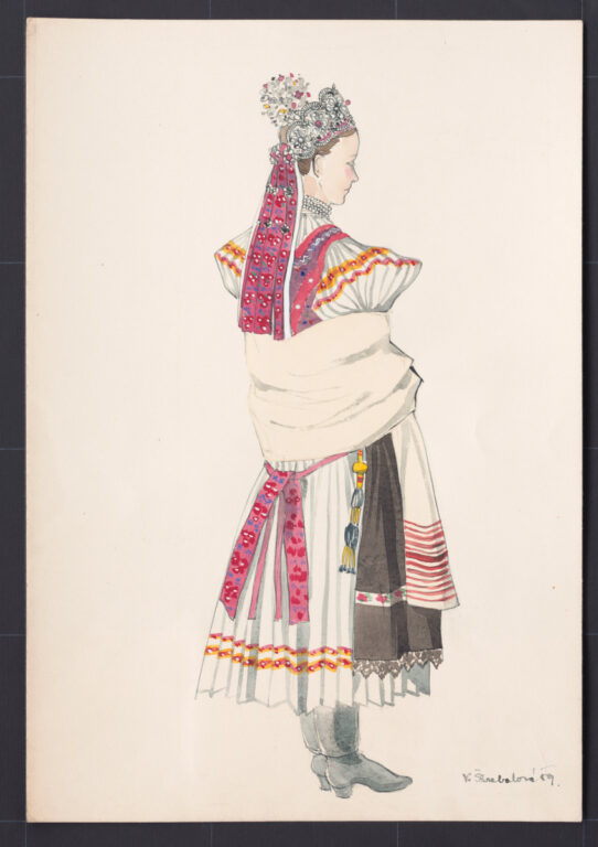 Kresba – odev dievčenský slávnostný