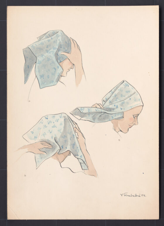 Kresba – šatka – postup viazania