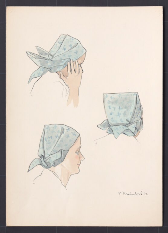 Kresba – šatka – postup viazania – pokračovanie