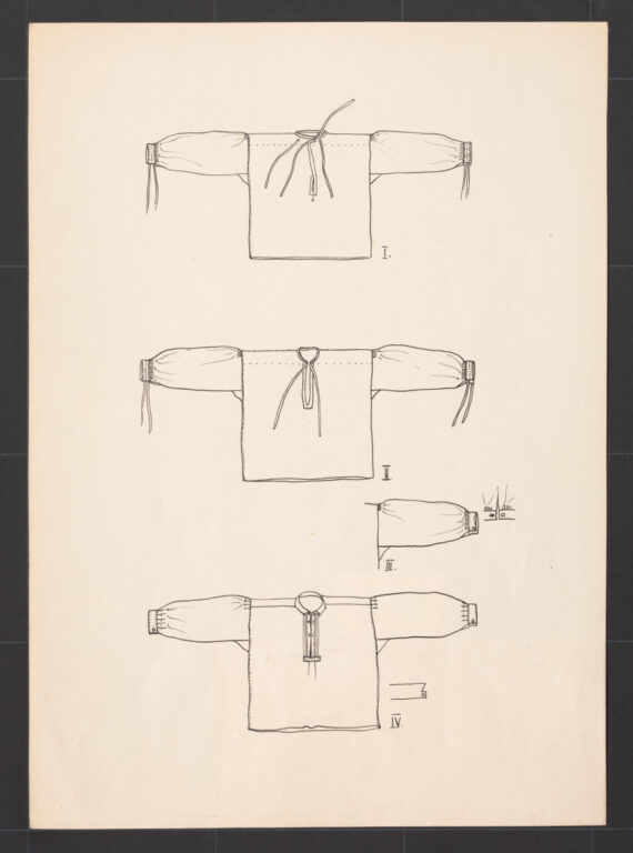 Kresba – košeľa mužská – rôzne typy