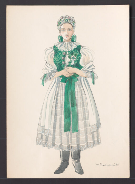 Kresba – odev mladuchy  na sobáš