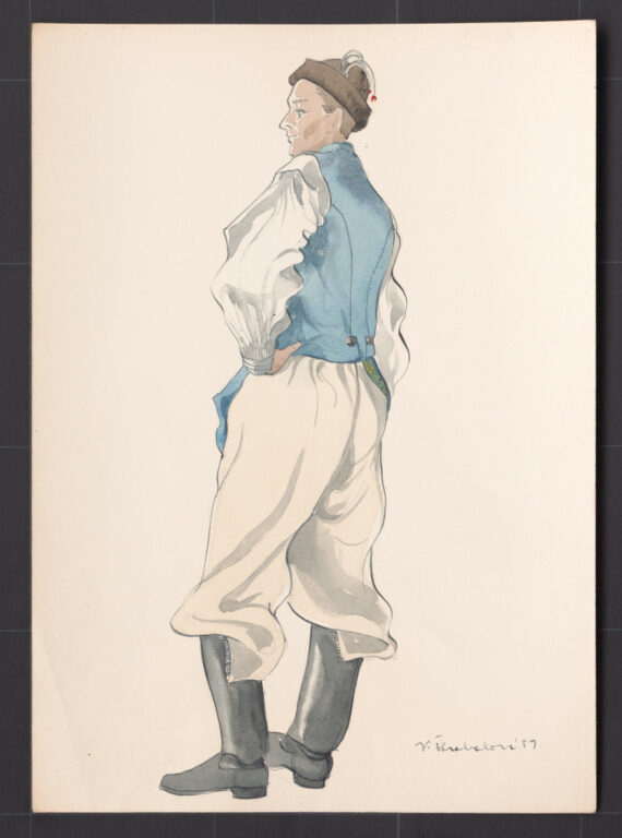 Kresba – odev mládenca na tanec