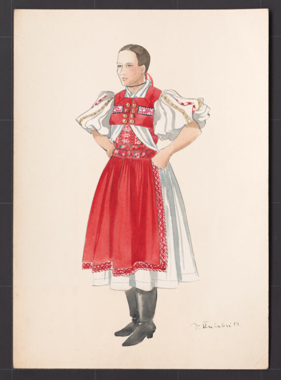 Kresba – odev dievčenský sviatočný