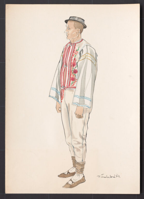 Kresba – odev mužský sviatočný zimný