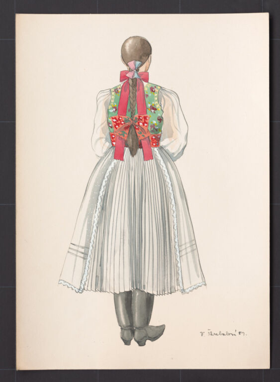 Kresba – odev dievčenský slávnostný