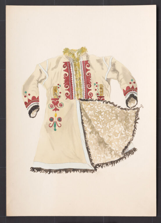 Kresba – kožuch ženský dlhý