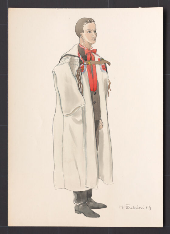 Kresba – ženích v halene