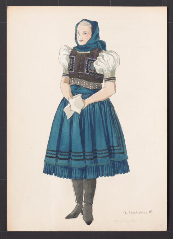 Kresba – odev ženský smútočný