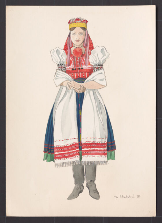 Kresba – odev mladuchy starší