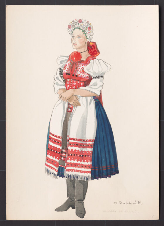 Kresba – odev mladuchy novší