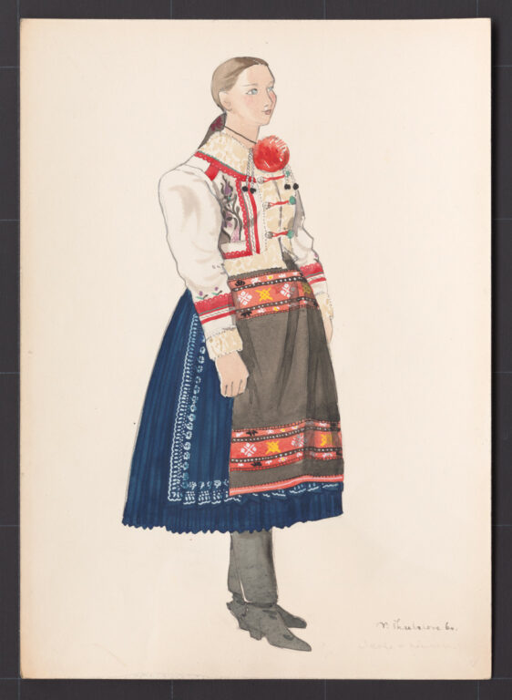 Kresba – odev dievčenský zimný