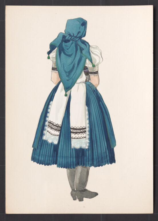 Kresba – odev ženský smútočný