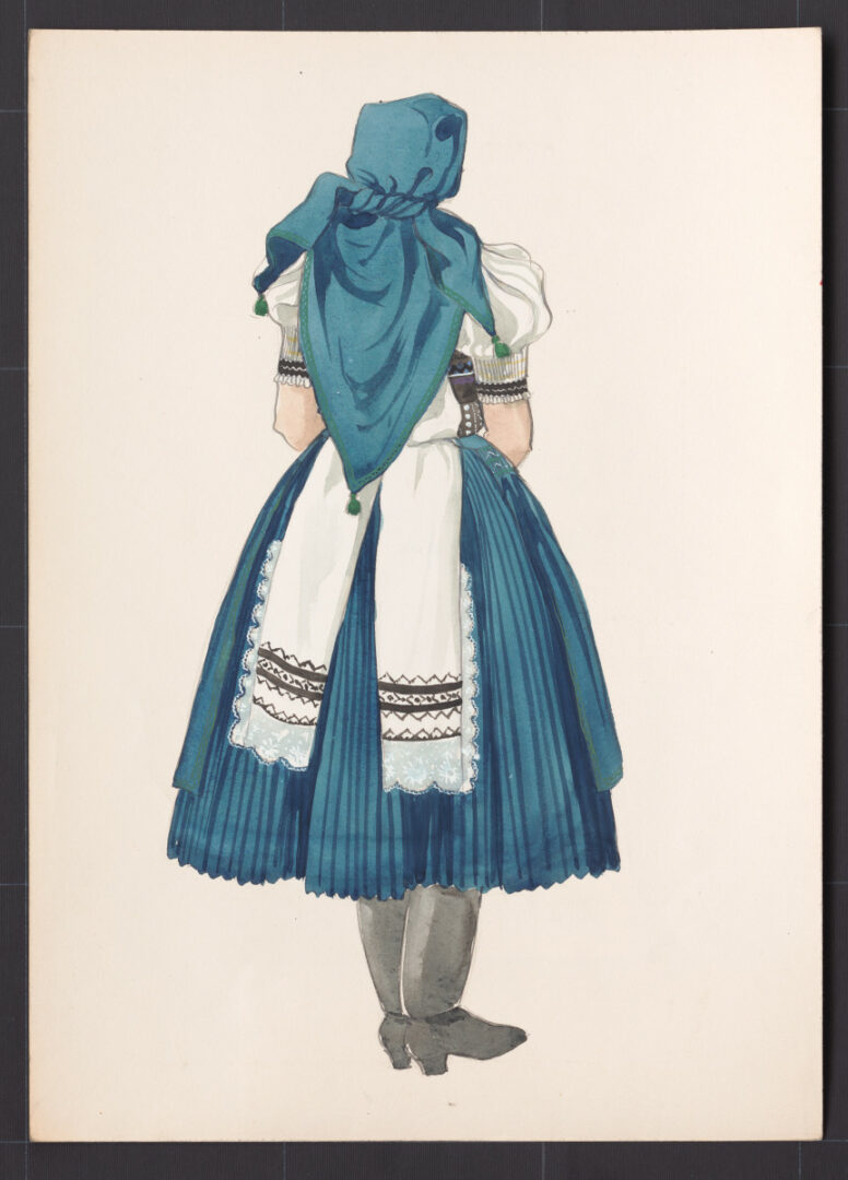 Kresba – odev ženský smútočný