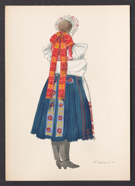 Kresba – odev mladuchy novší