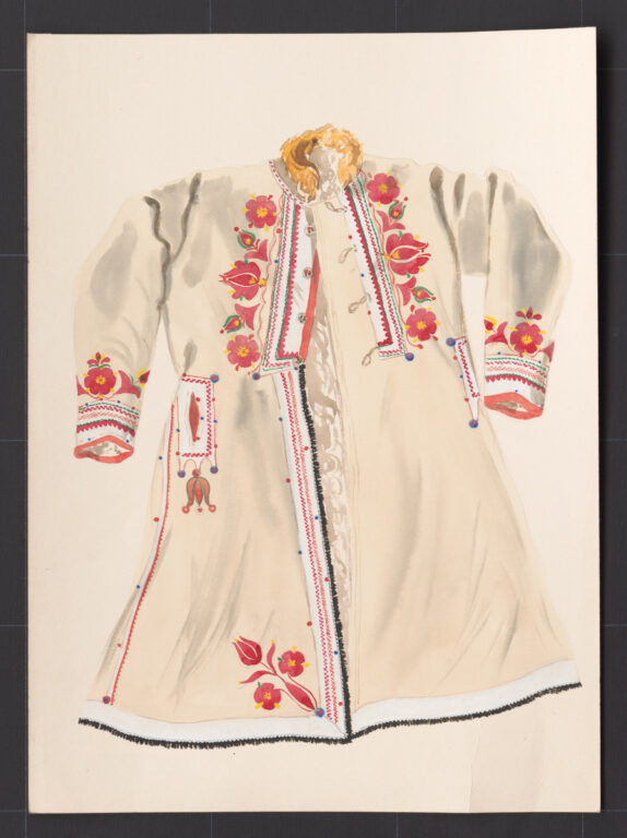 Kresba – kožuch ženský dlhý