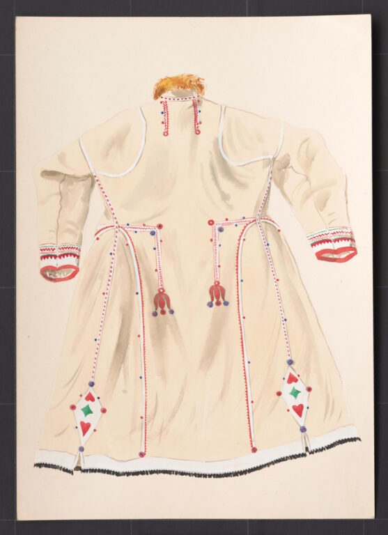 Kresba – kožuch ženský dlhý